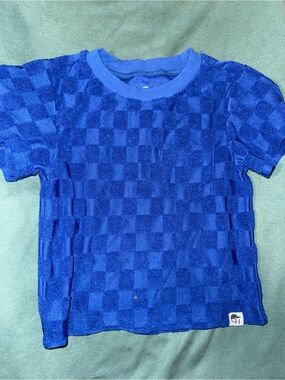Kids Royal Blue Checker Short Sleeve Tee - Brand Unspecified
